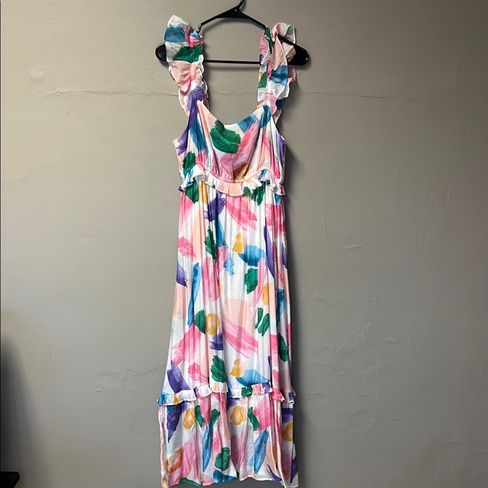 Colorful Ruffled Maxi Dress